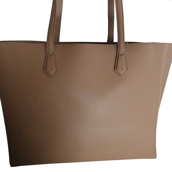 NWOT Quince Italian Leather Triple Compartment Shopper Tote Cappuccino Brown - Picture 7 of 12